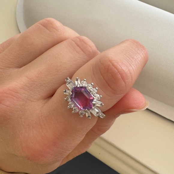 NWT Bomb Party 'Endless Daydream' Light Blue Purple Bi-Color Tourmaline - Size 7 - Picture 2 of 3